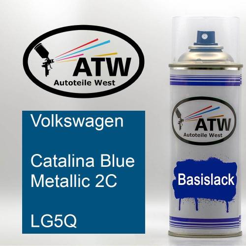 Volkswagen, Catalina Blue Metallic 2C, LG5Q: 400ml Sprühdose, von ATW Autoteile West.